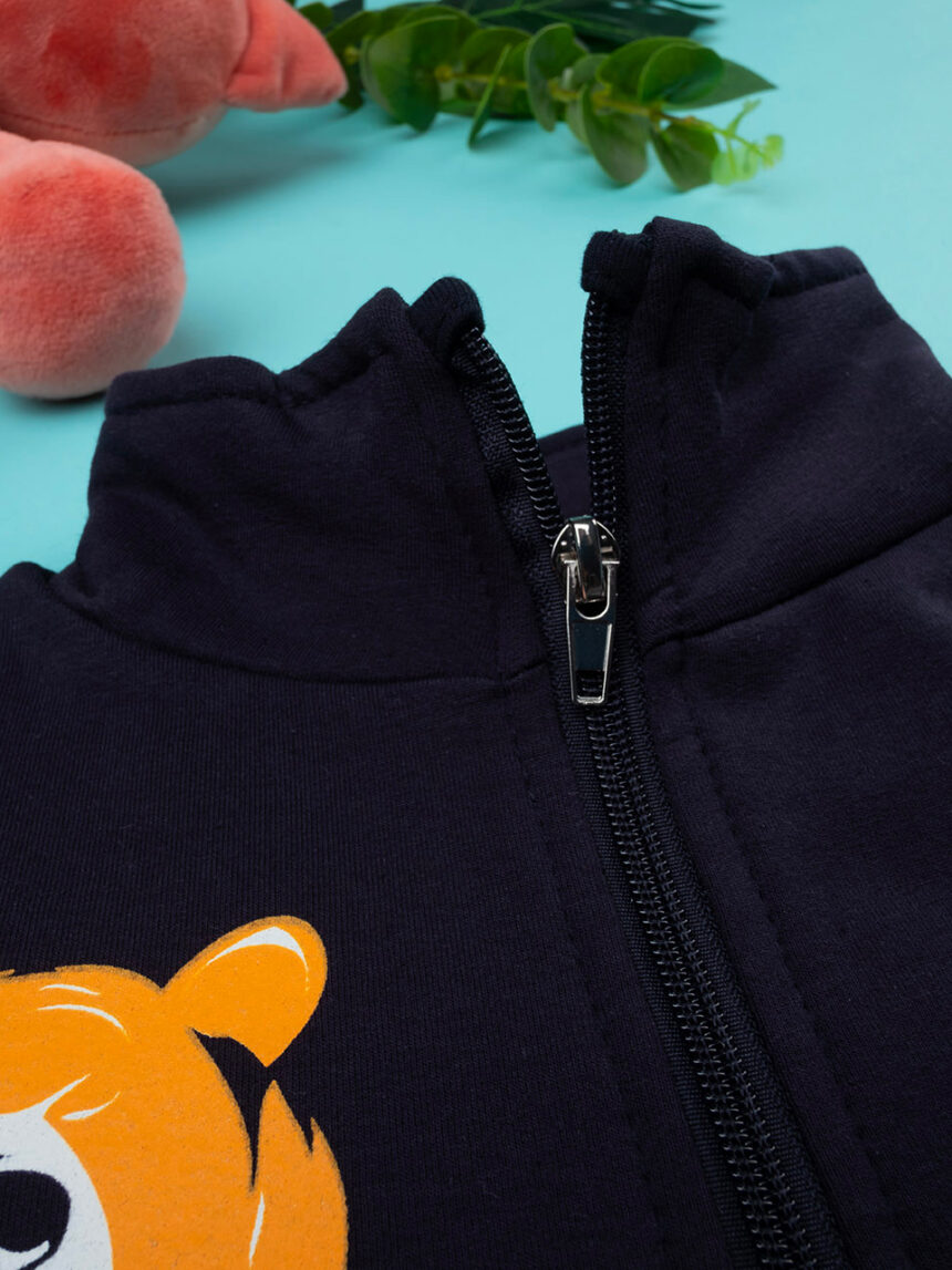 Felpa pesante bimbo blu con zip - Prénatal