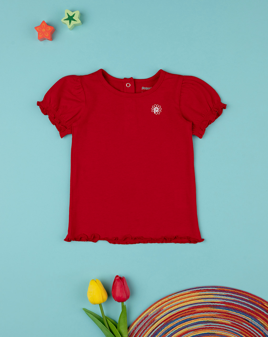 T-shirt rossa maniche corte bimba logo - Prénatal