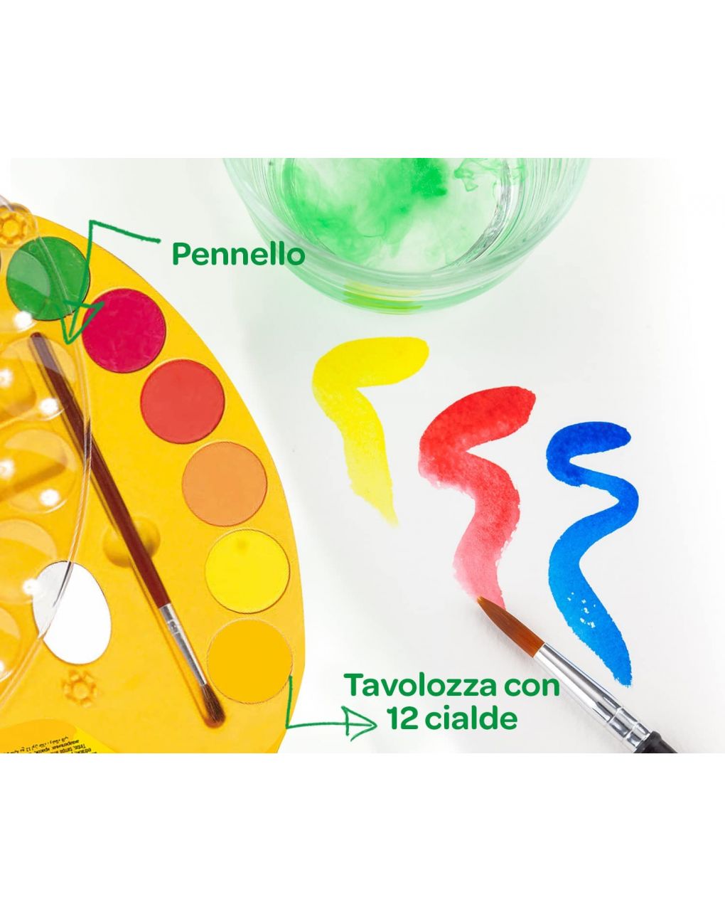Tavolozza del pittore set con 12 aquerelli e pennello - crayola - Crayola