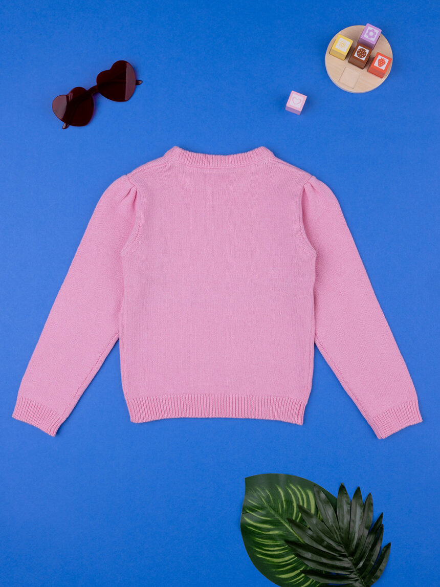 Maglia tricot bimba rosa "cuore dorato" - Prénatal