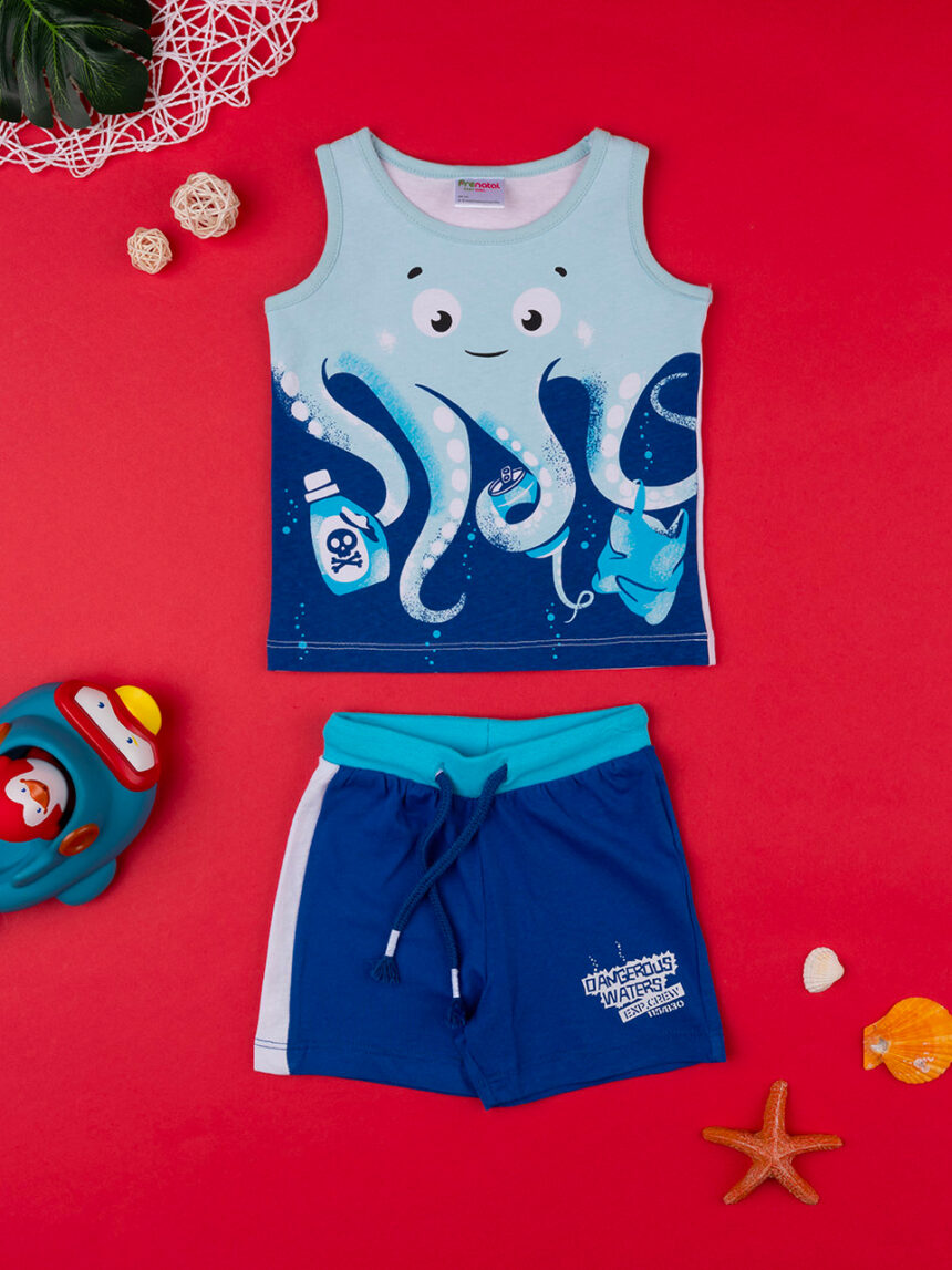 Set 2 pezzi bambino canotta + shorts "dangerous water" - Prénatal