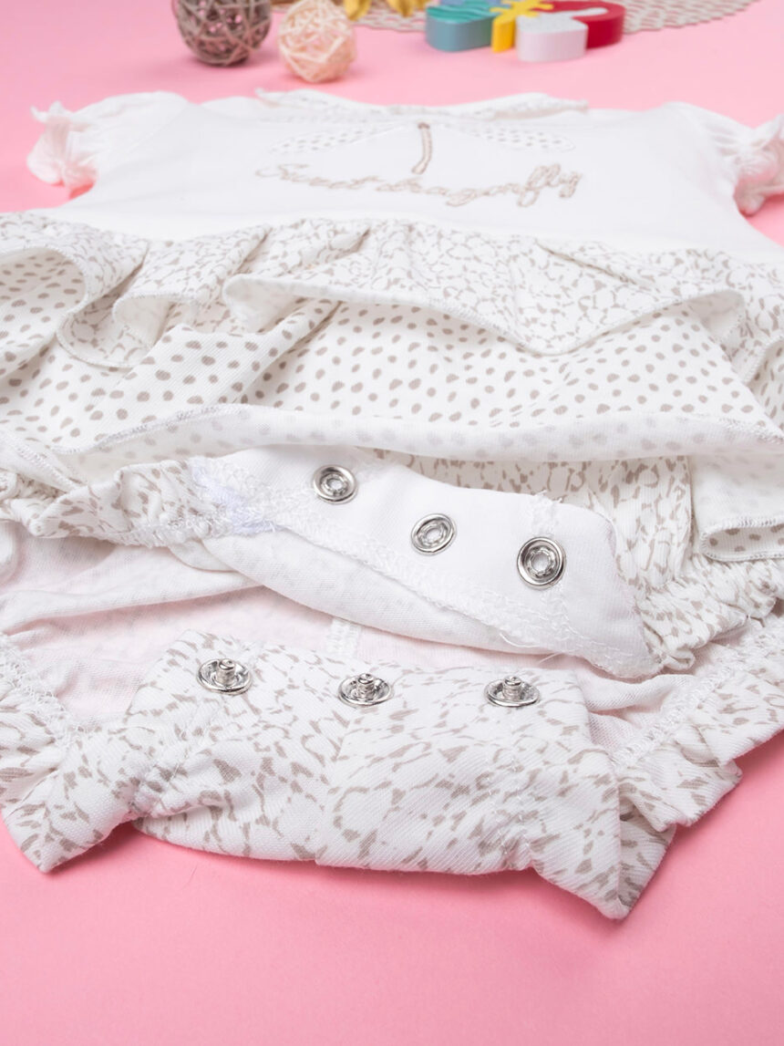 Pagliaccetto neonata in jersey animalier - Prénatal