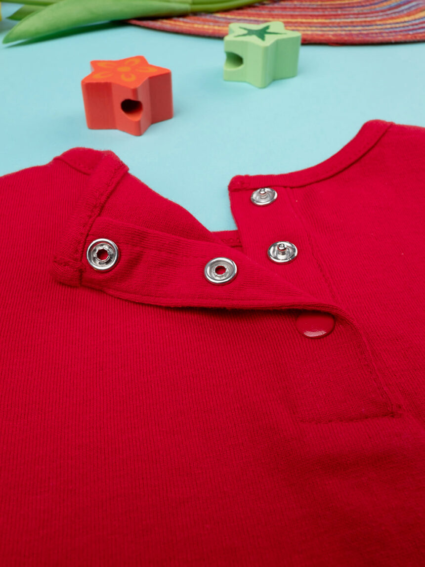T-shirt rossa maniche corte bimba logo - Prénatal