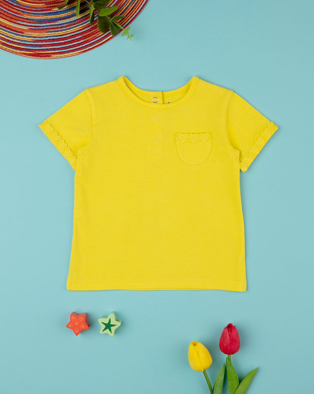 T-shirt maniche corte bimba gialla - Prénatal