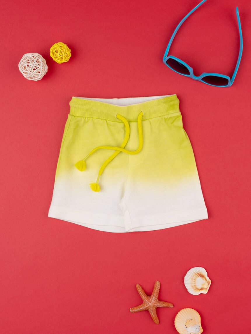 Pantaloncini sportivi bambino gialli effetto sfumato - Prénatal