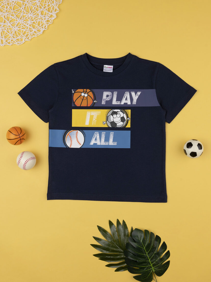 T-shirt bimbo blu "play it all" - Prénatal