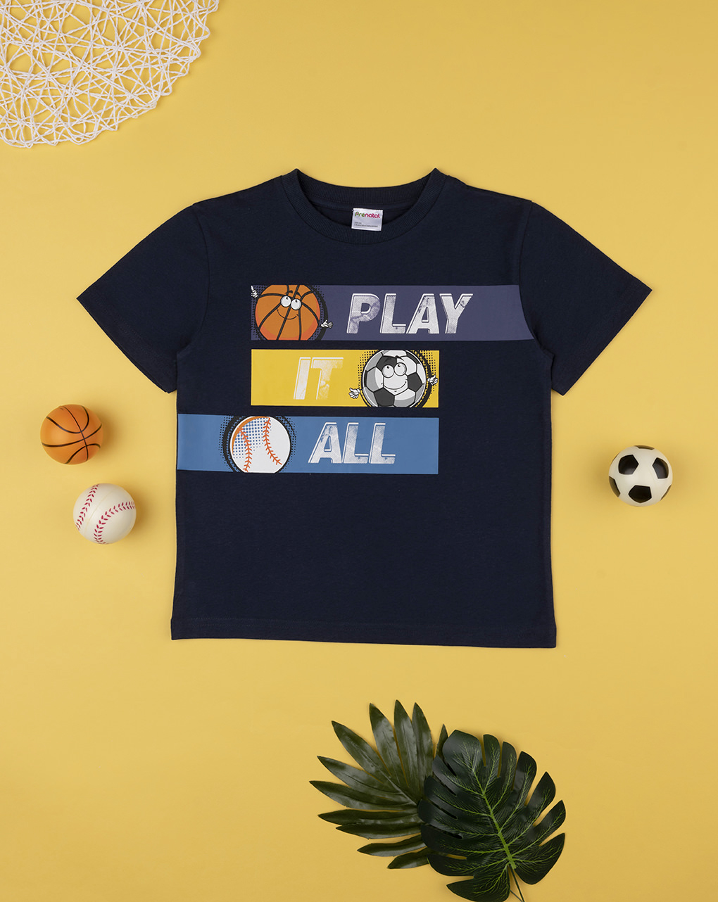 T-shirt bimbo blu "play it all" - Prénatal