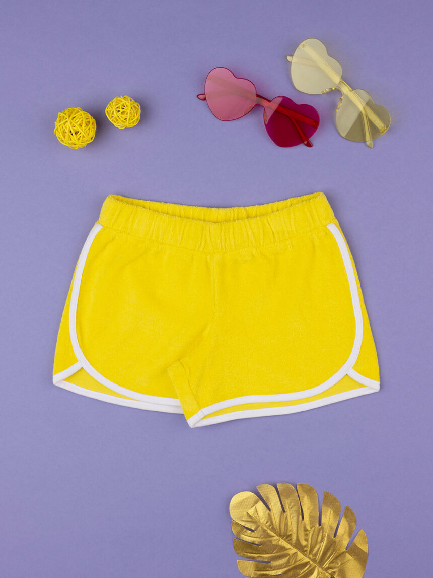 Shorts bambina in spugna giallo - Prénatal