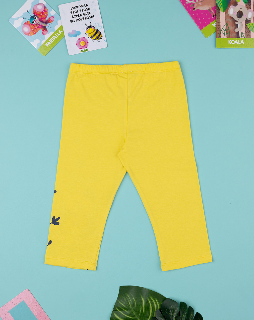 Leggings bimba gialli con stampa - Prénatal