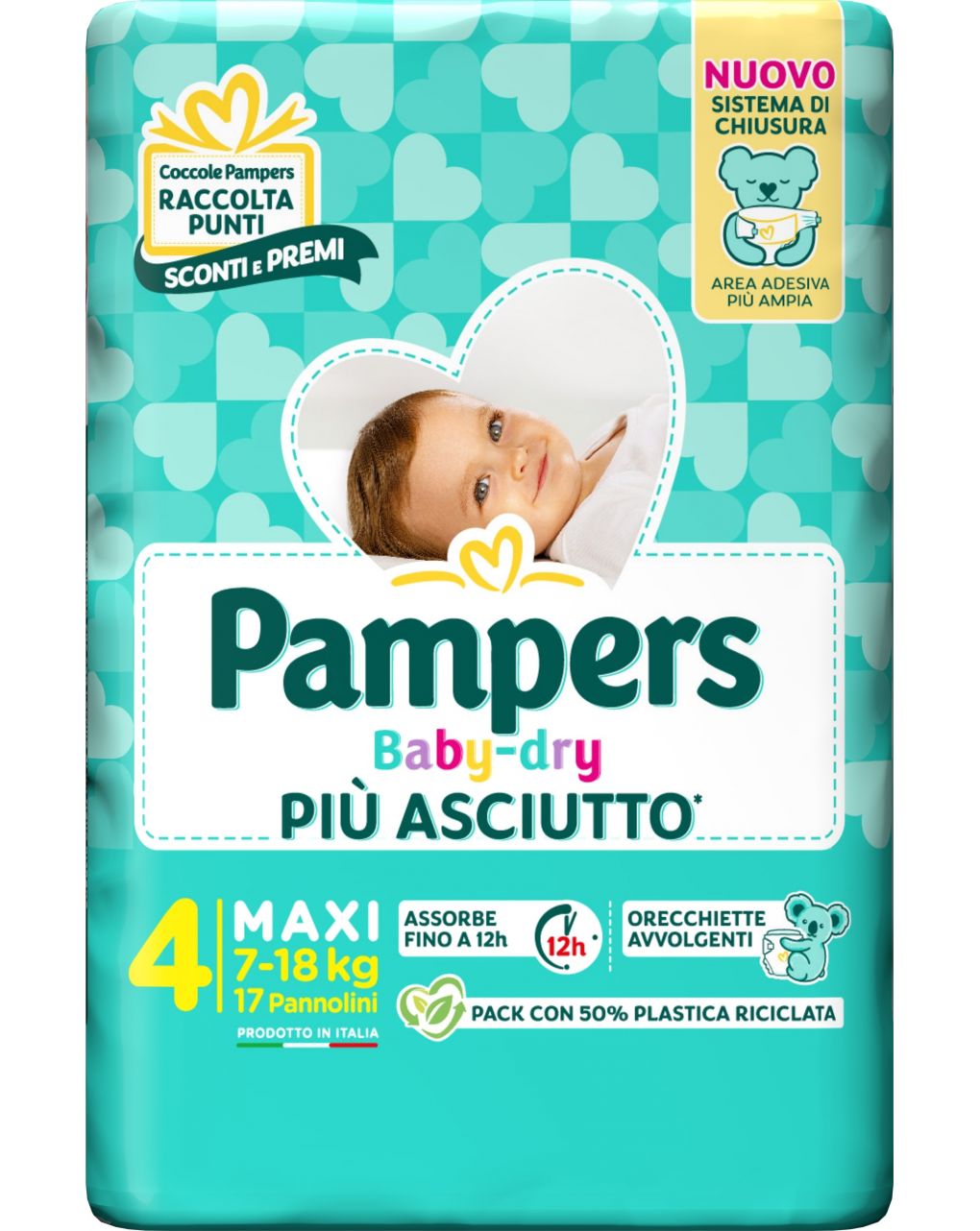 Pampers baby dry tg.4 maxi 7-18 kg - 17 pz