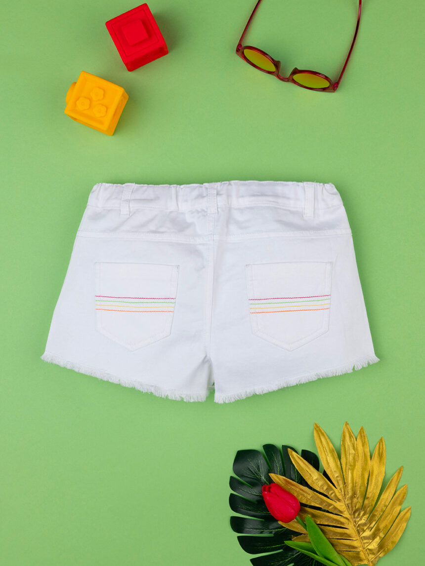 Short twill bimba bianco - Prénatal