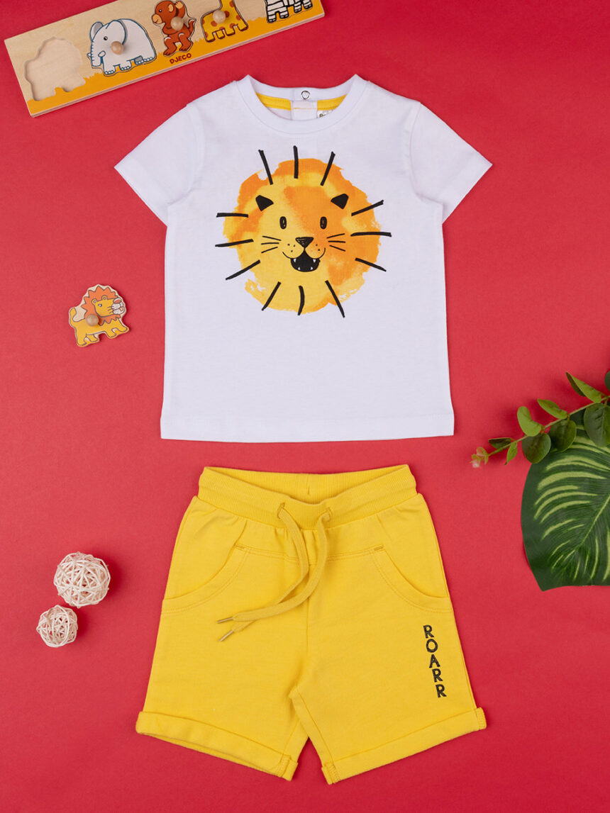 Set due pezzi bimbo t-shirt + shorts "jungle" - Prénatal