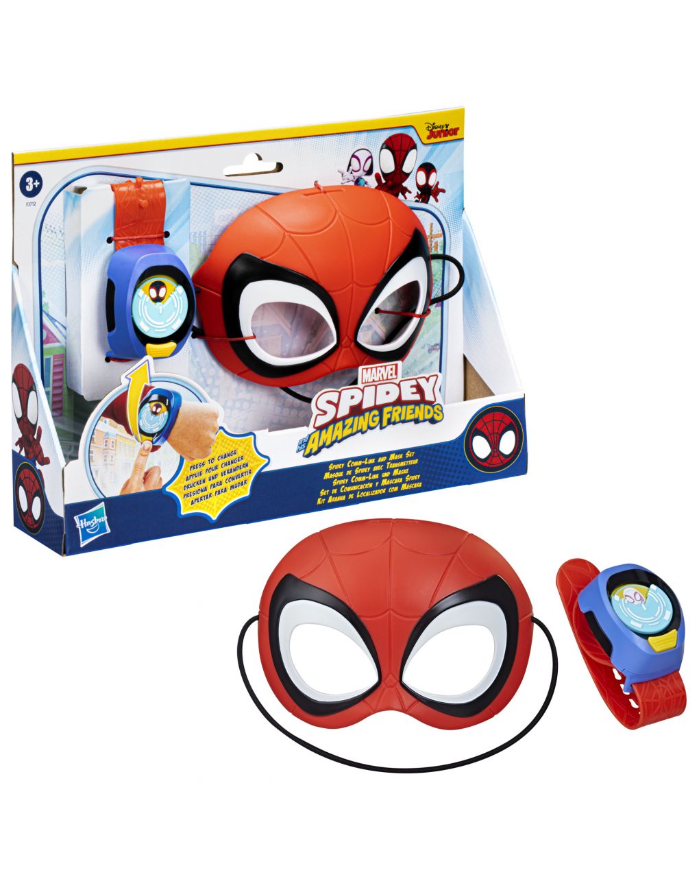 Marvel spidey e i suoi fantastici amici: web kit orologio e maschera di spidey 3+ anni - hasbro - Spidey