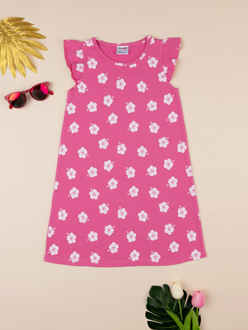 Abito fucsia bambina jersey margherite allover - Prénatal
