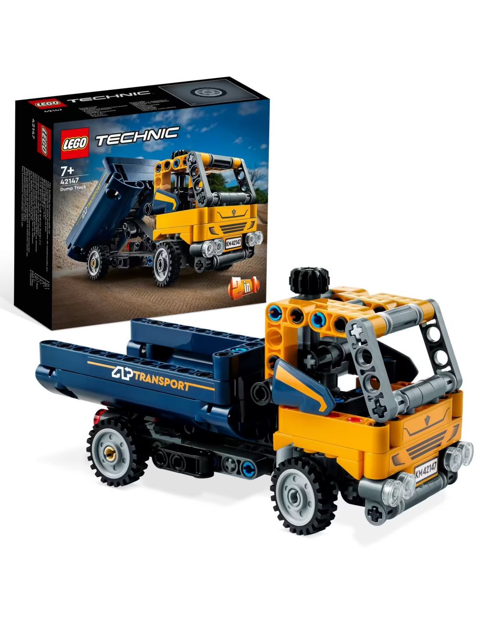 Camion ribaltabile set 2 in 1 con camioncino ed escavatore giocattolo - lego technic
