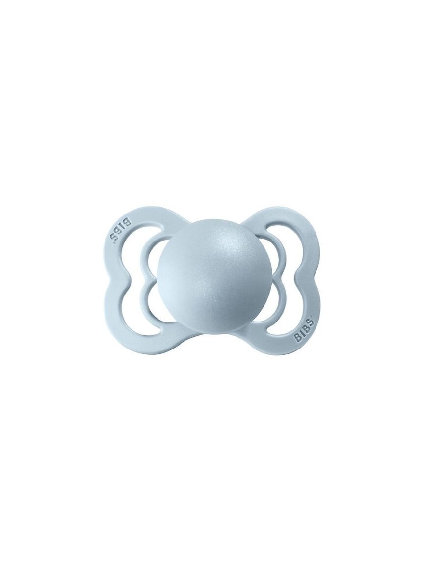 Set 2 ciucci tettarella simmetrica in gomma naturale 6/18 mesi - colore iron e baby blue - bibs - BIBS