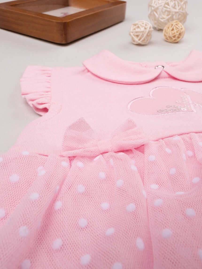Pagliaccetto neonata rosa con tulle - Prénatal