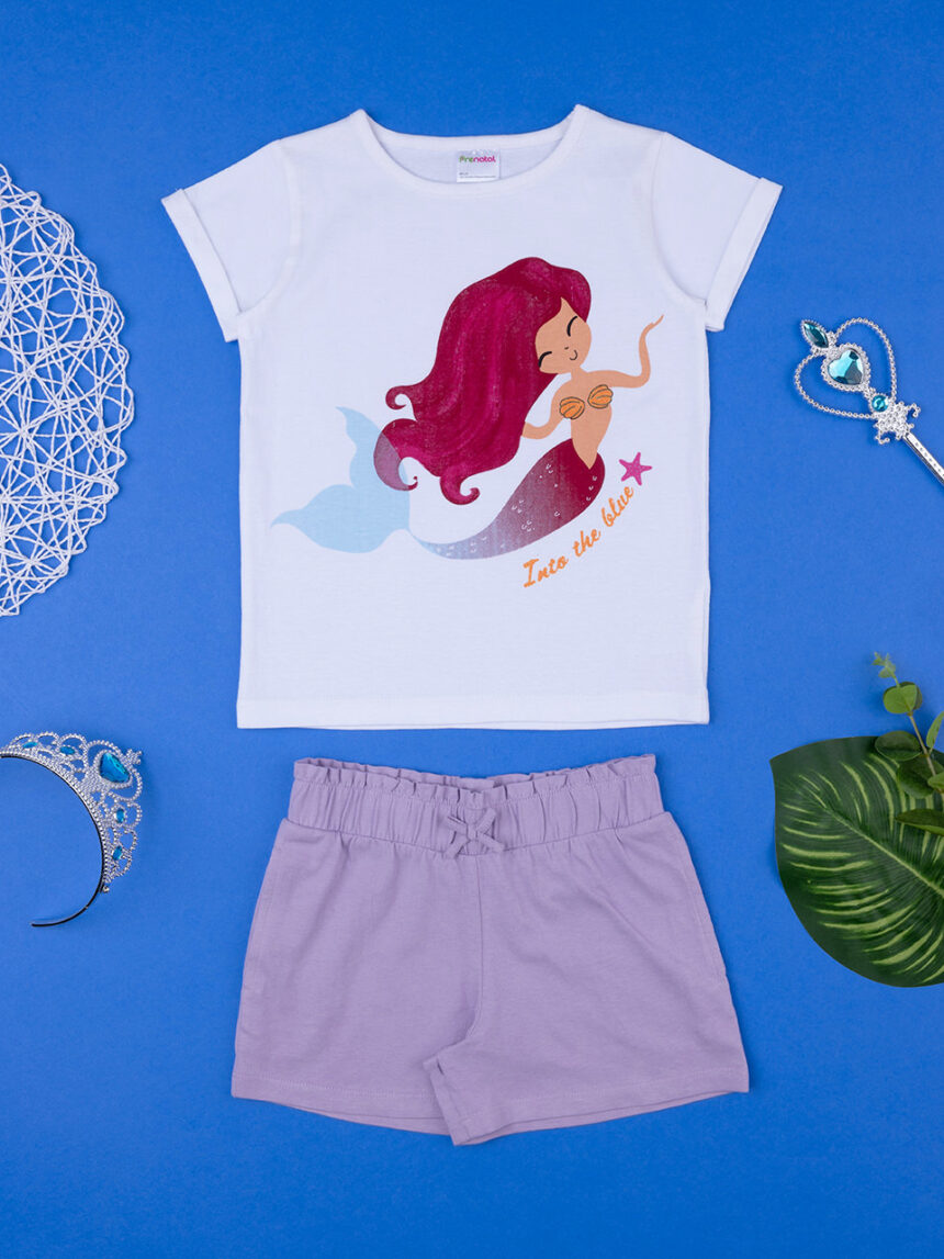 Set bambina t-shirt + shorts "sirenetta" - Prénatal