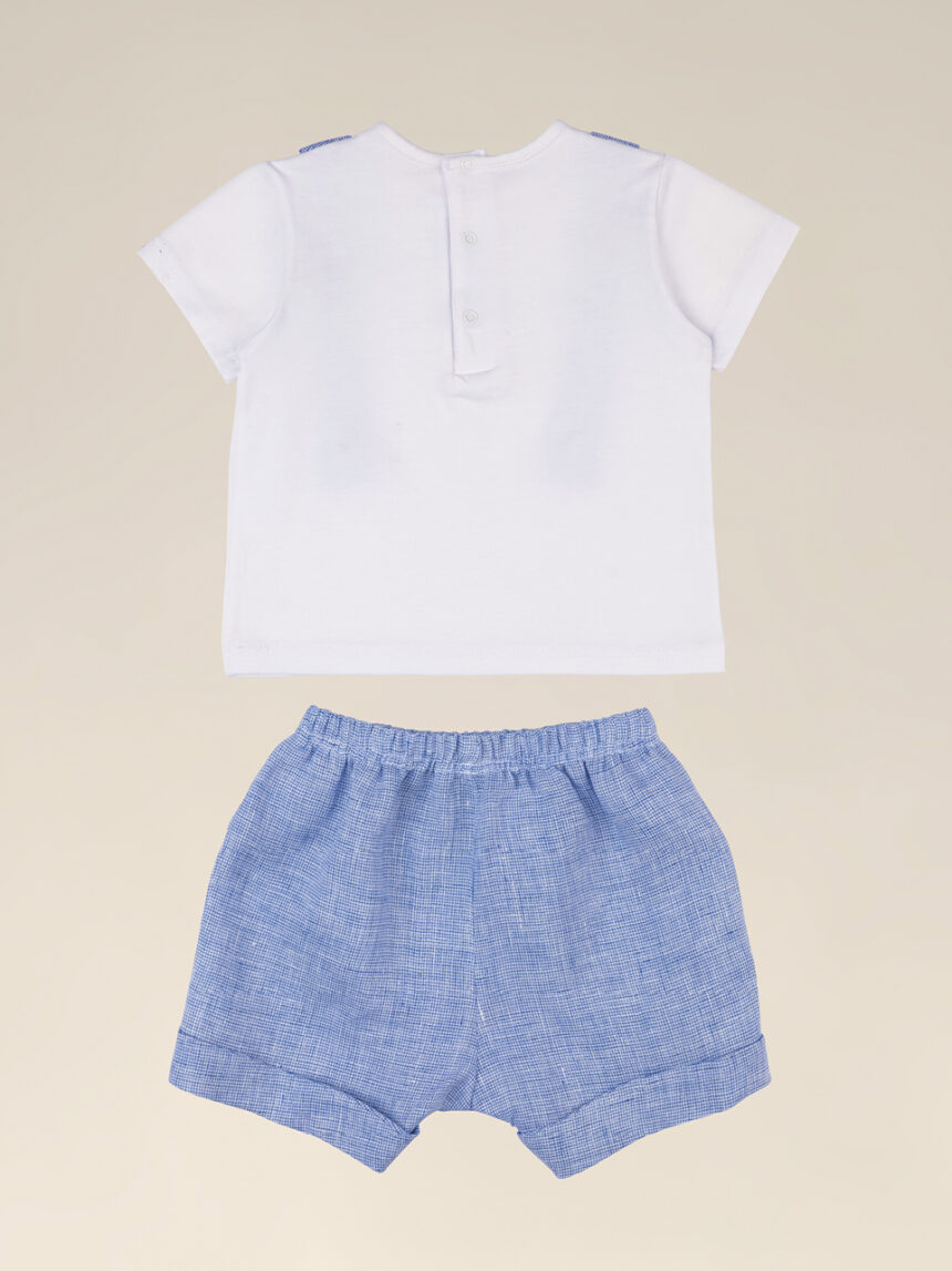 Completo per neonato t-shirt e short in lino - Prénatal