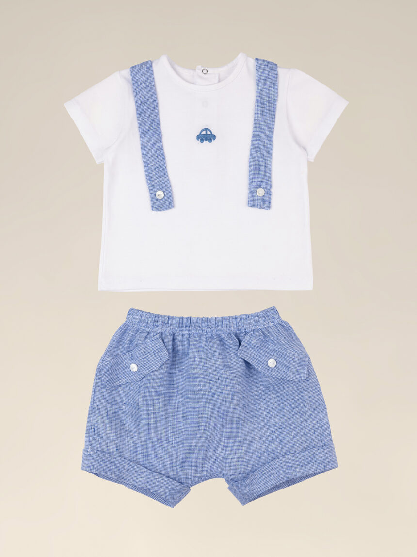 Completo per neonato t-shirt e short in lino - Prénatal