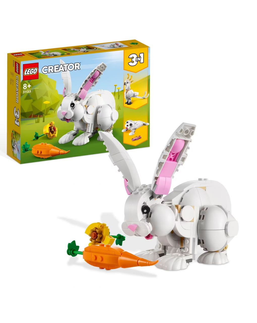 Set coniglio bianco 3in1 con coniglietto foca e pappagallo - lego creator - LEGO