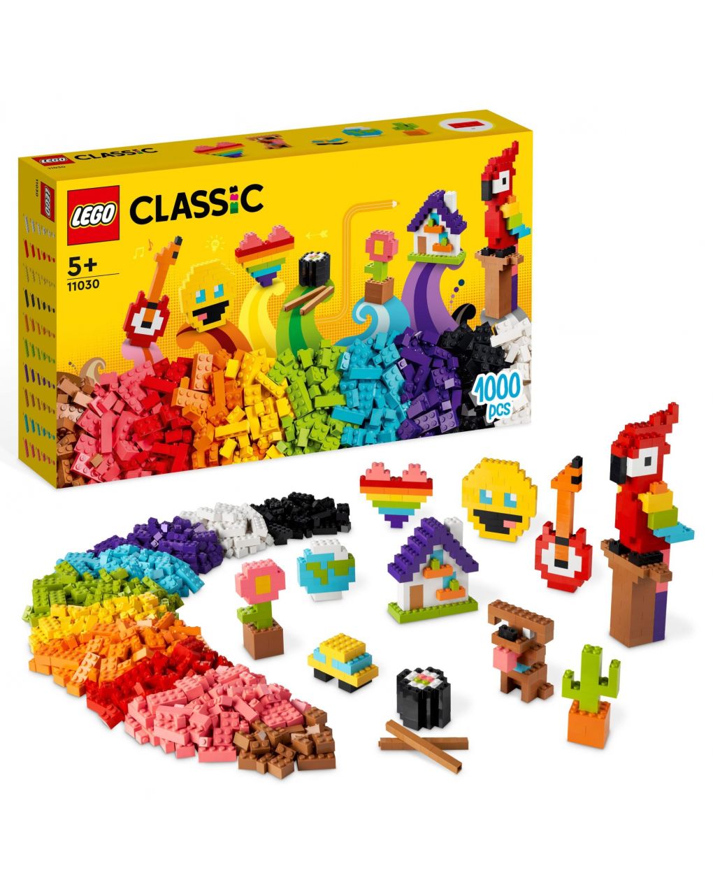 Tanti tanti mattoncini, set di costruzioni con emoji sorridente e altro - lego classic - LEGO