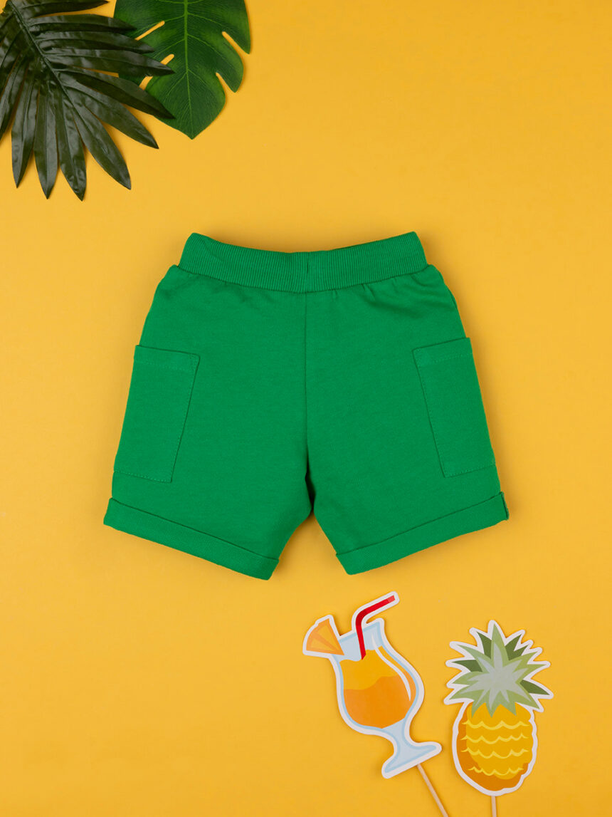 Shorts bambino verde french terry - Prénatal