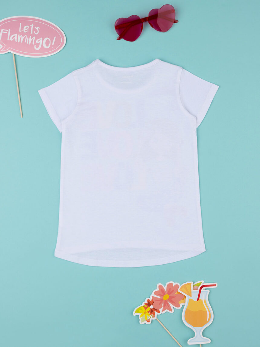T-shirt bambina bianca con stampa big size - Prénatal