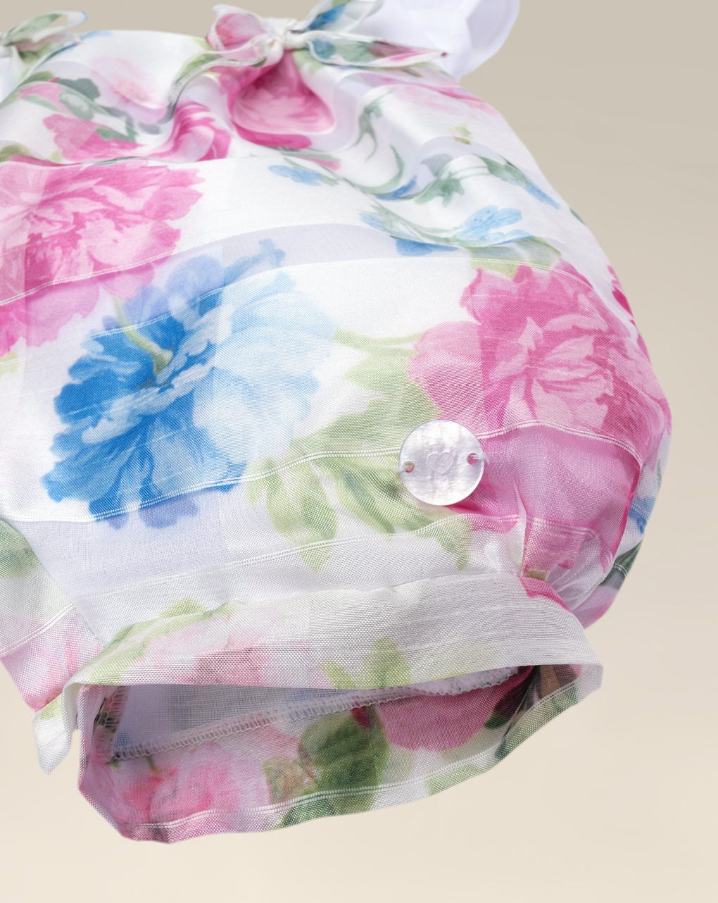 Pagliaccetto per neonata in tessuto devoré a fiori - Prénatal