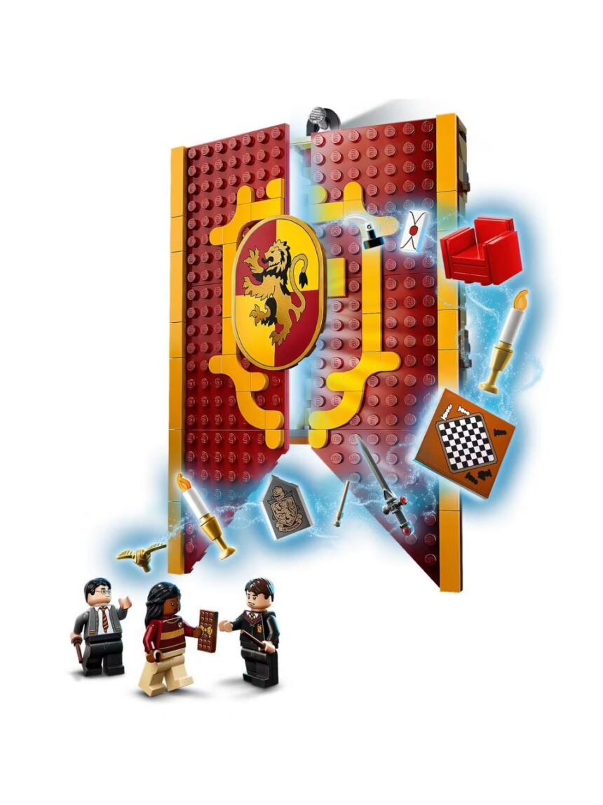 Stendardo della casa grifondoro da parete - sala comune castello di hogwarts - lego harry potter - LEGO
