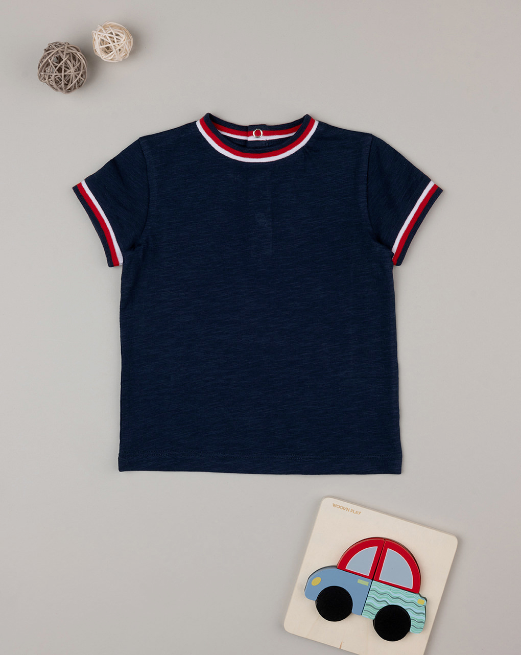 T-shirt bimbo blu maniche corte - Prénatal