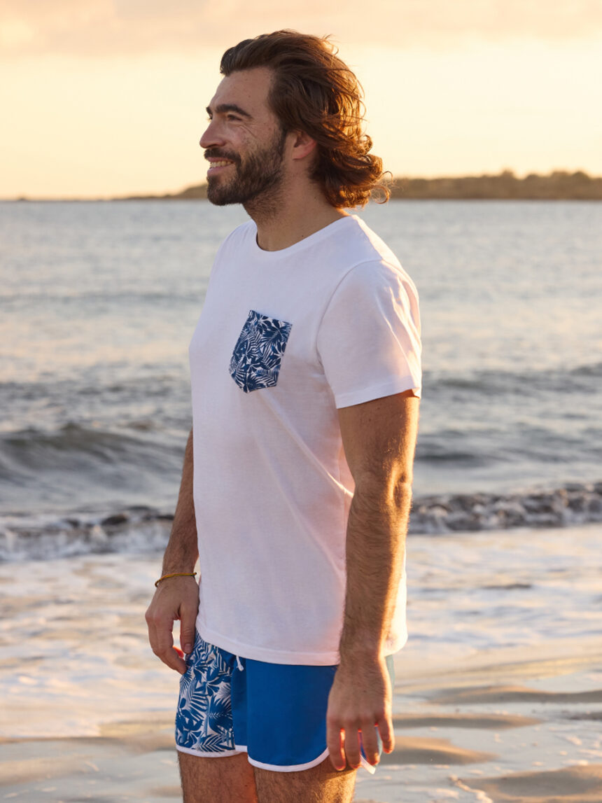 T-shirt da uomo in cotone tropical pocket - Prénatal