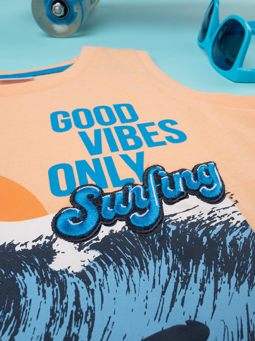 Canotta spalla larga bambino "good vibes" - Prénatal