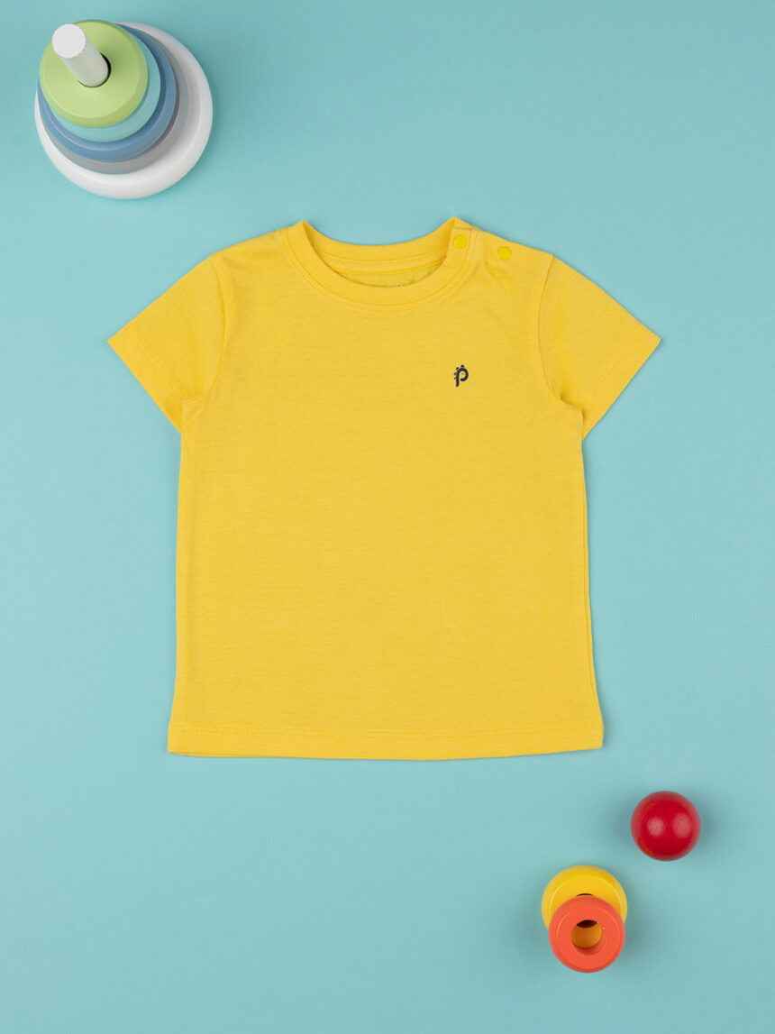 T-shirt maniche corte bimbo gialla logo - Prénatal