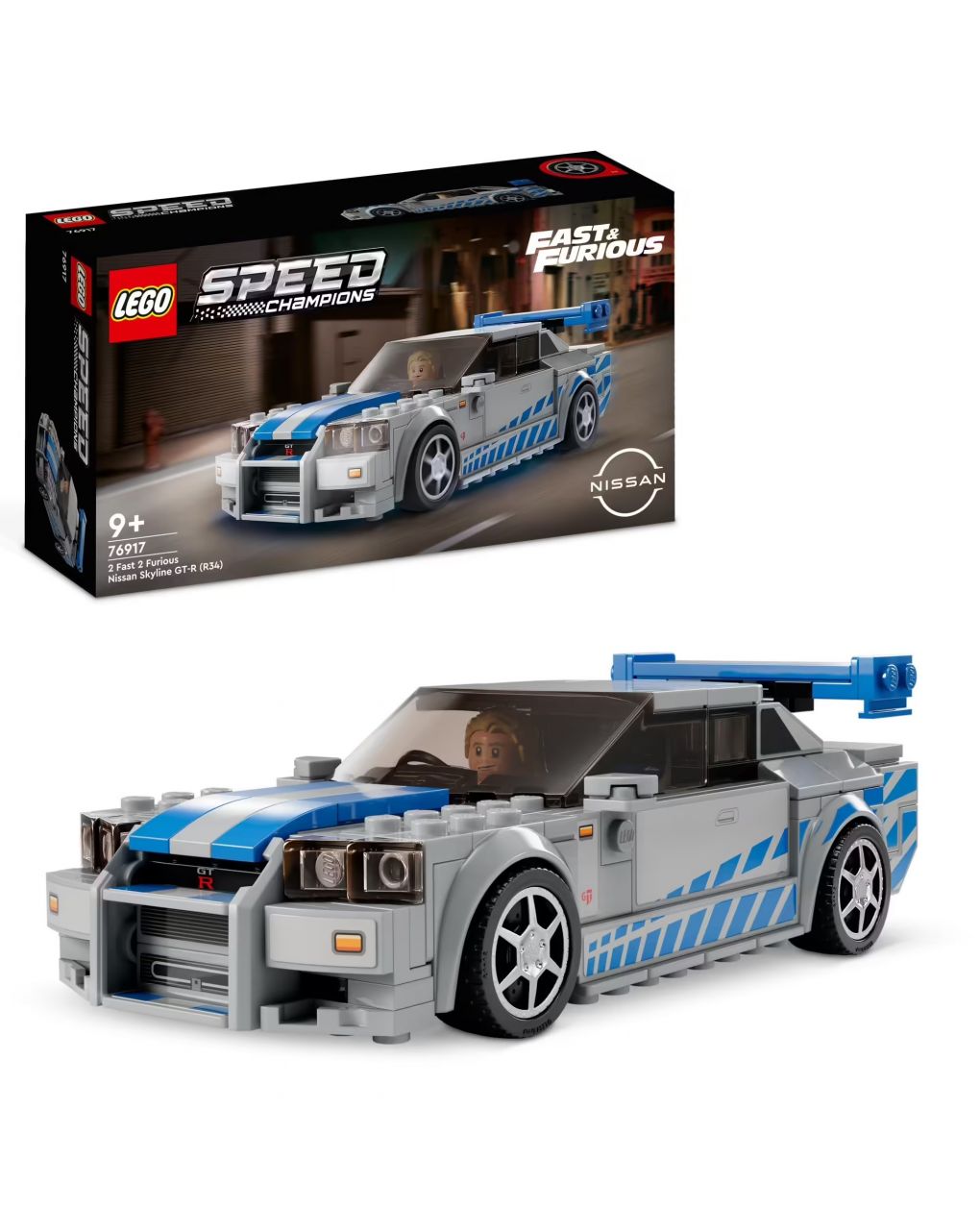 2 fast 2 furious nissan skyline gt-r (r34) macchina giocattolo da collezione - lego speed champions - LEGO