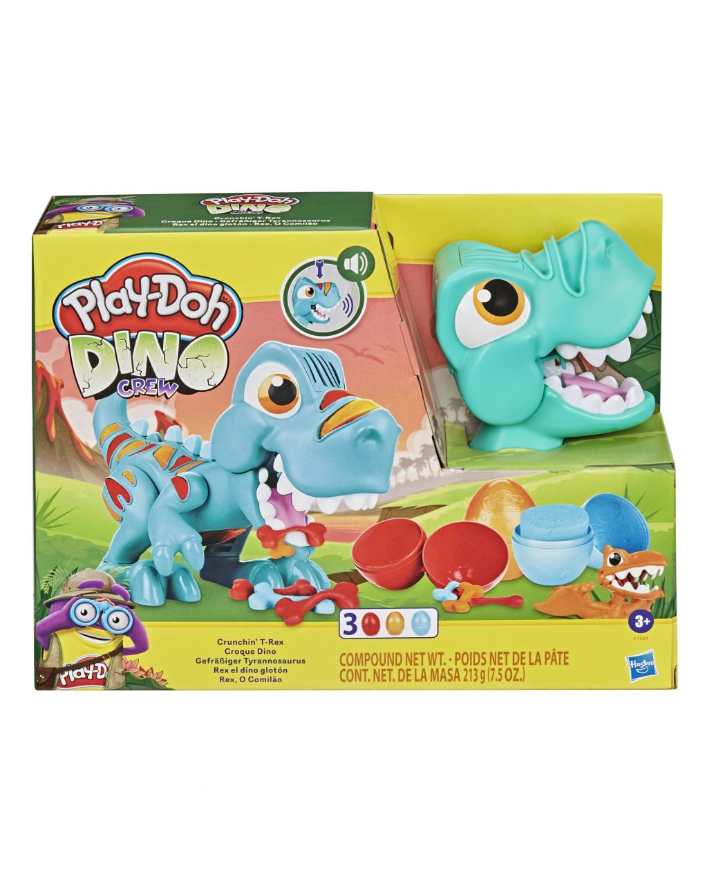 Il t-rex mangione: dinosauro con suoni e 3 uova 3+ anni - play-doh hasbro dino-crew - Play-Doh
