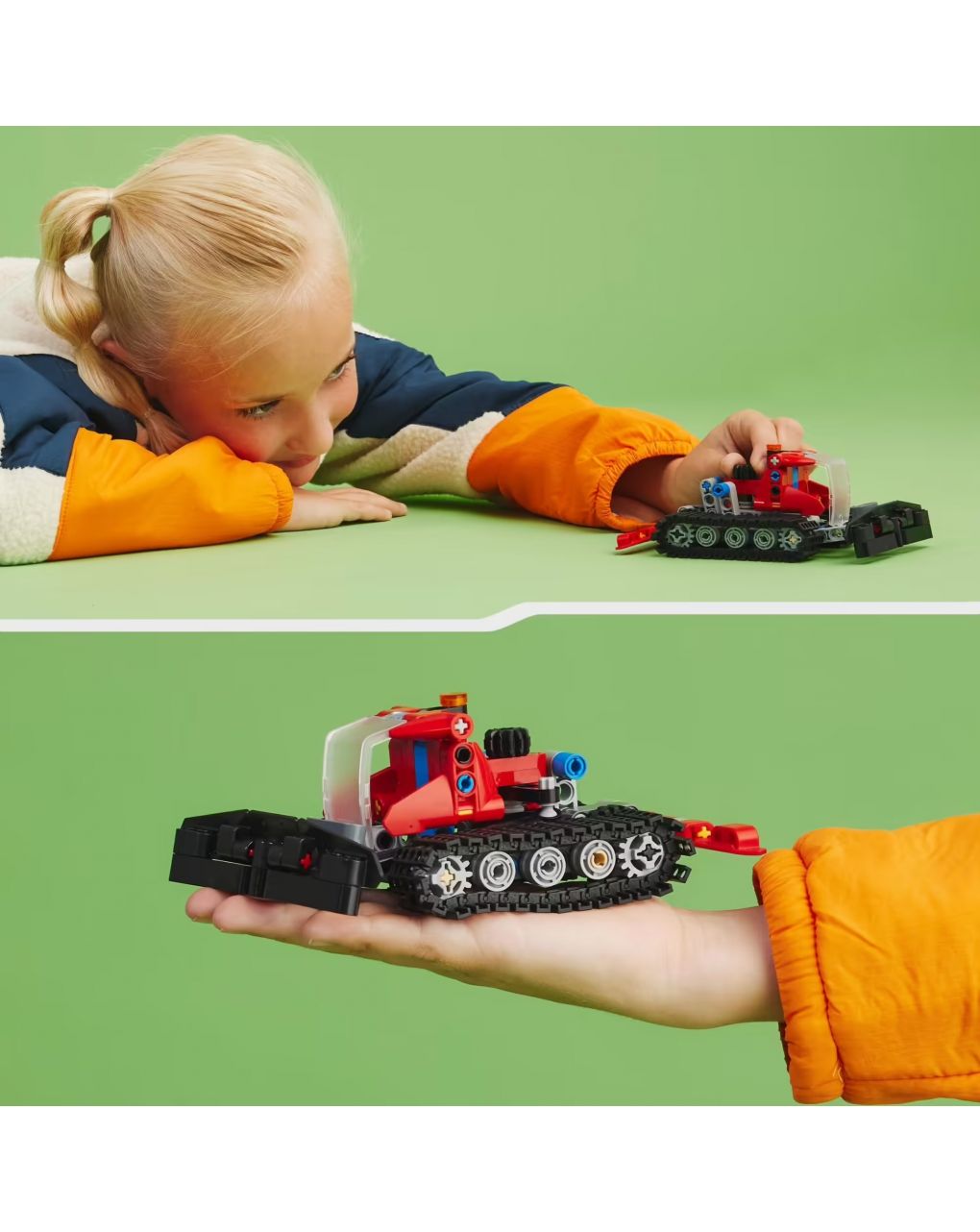 Gatto delle nevi 42148 - set 2 in 1 con motoslitta e spazzaneve giocattolo - lego technic - LEGO