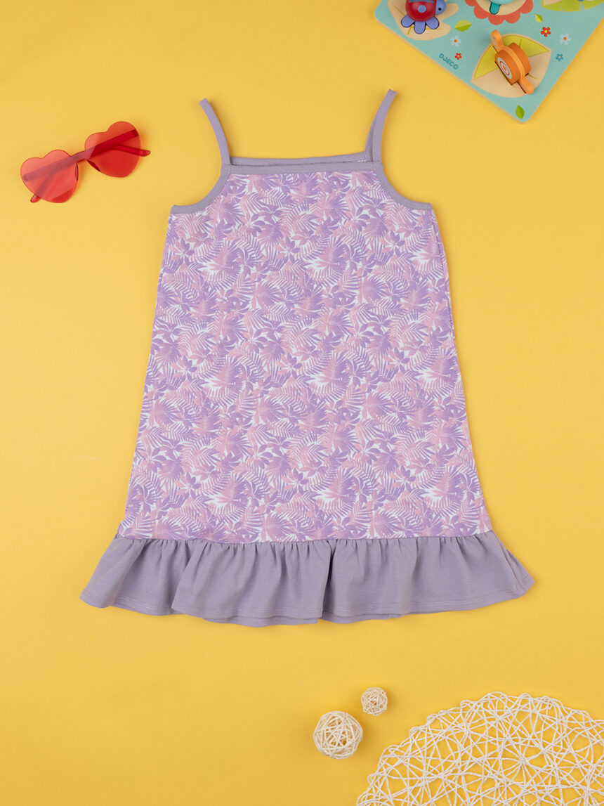 Abito bambina jersey viola allover mini me - Prénatal