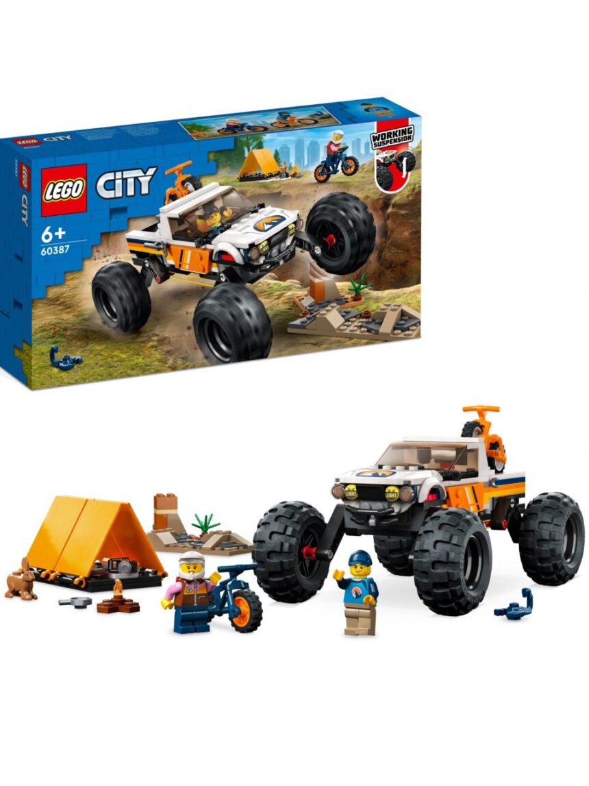 Avventure sul fuoristrada 4×4 - veicolo giocattolo stile monster truck e 2 mountain bike - lego city - LEGO