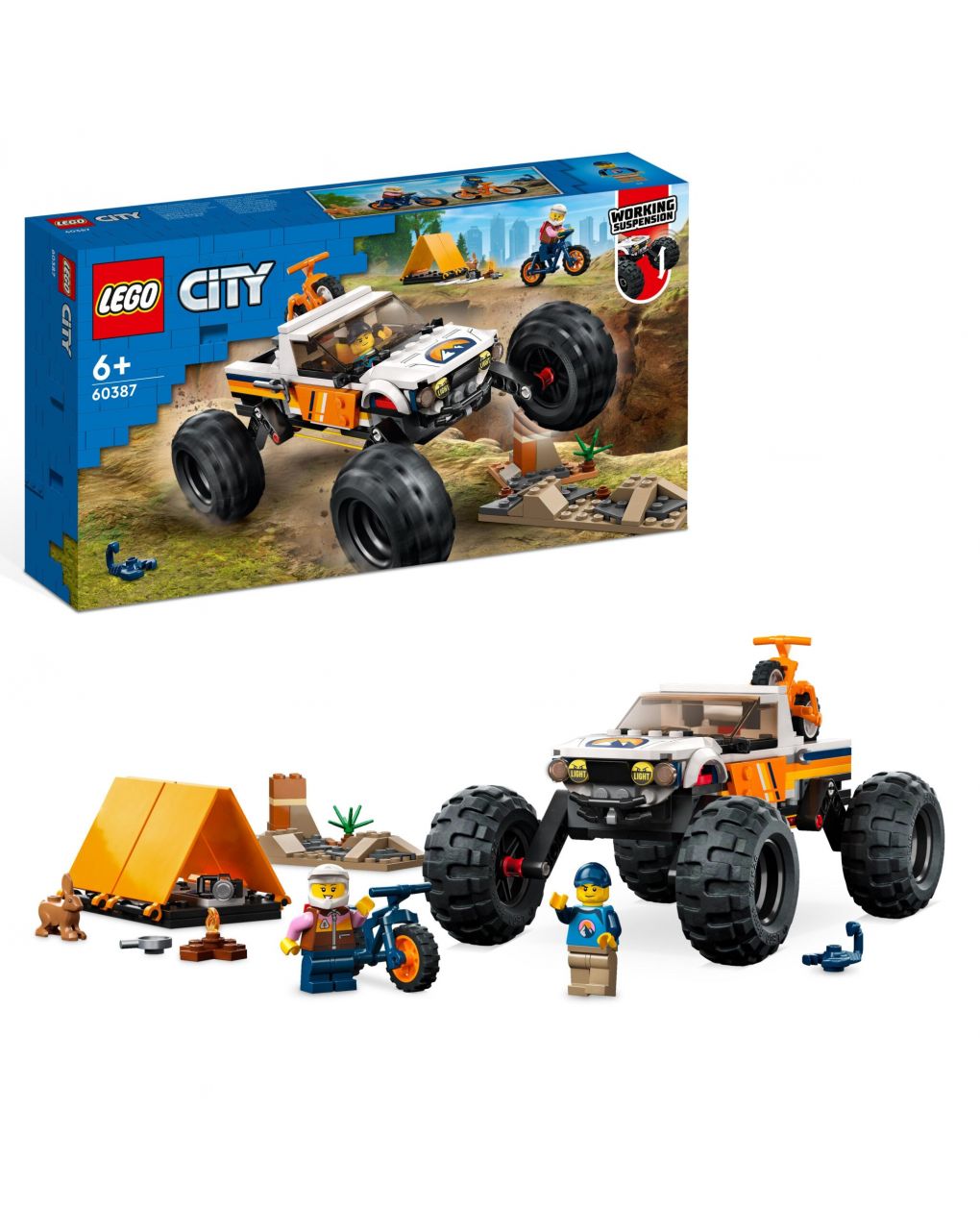 Avventure sul fuoristrada 4×4 - veicolo giocattolo stile monster truck e 2 mountain bike - lego city - LEGO