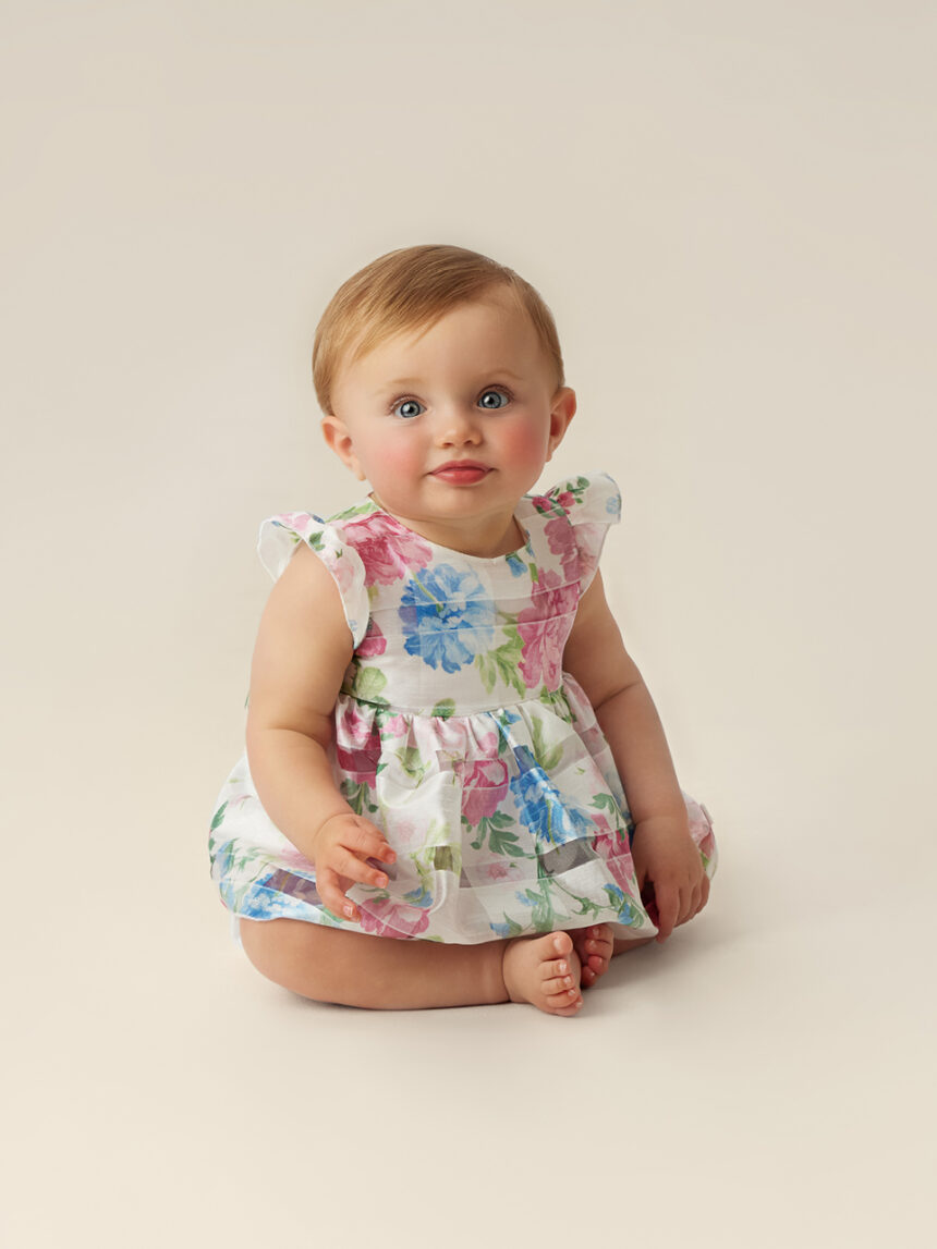 Pagliaccetto per neonata effetto abito fantasia floreale - Prénatal