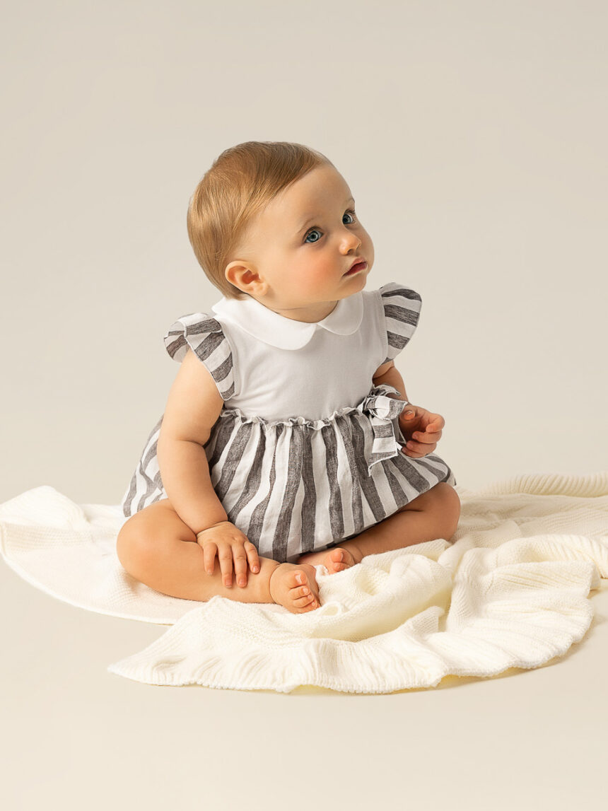 Pagliaccetto per neonata effetto abito a righe - Prénatal
