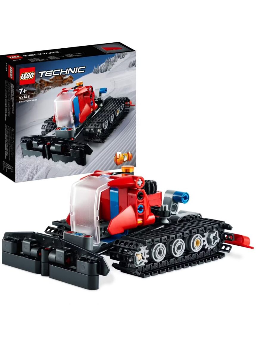 Gatto delle nevi 42148 - set 2 in 1 con motoslitta e spazzaneve giocattolo - lego technic - LEGO