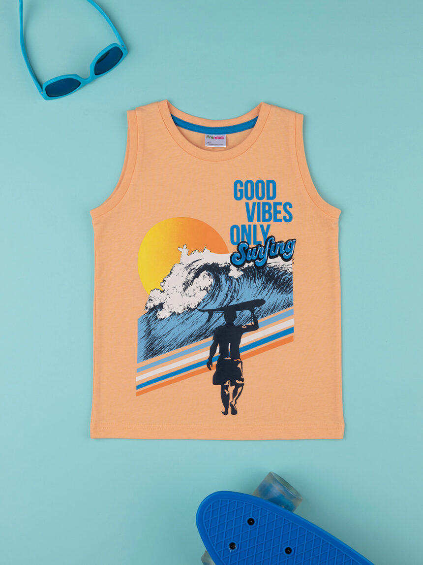 Canotta spalla larga bambino "good vibes" - Prénatal