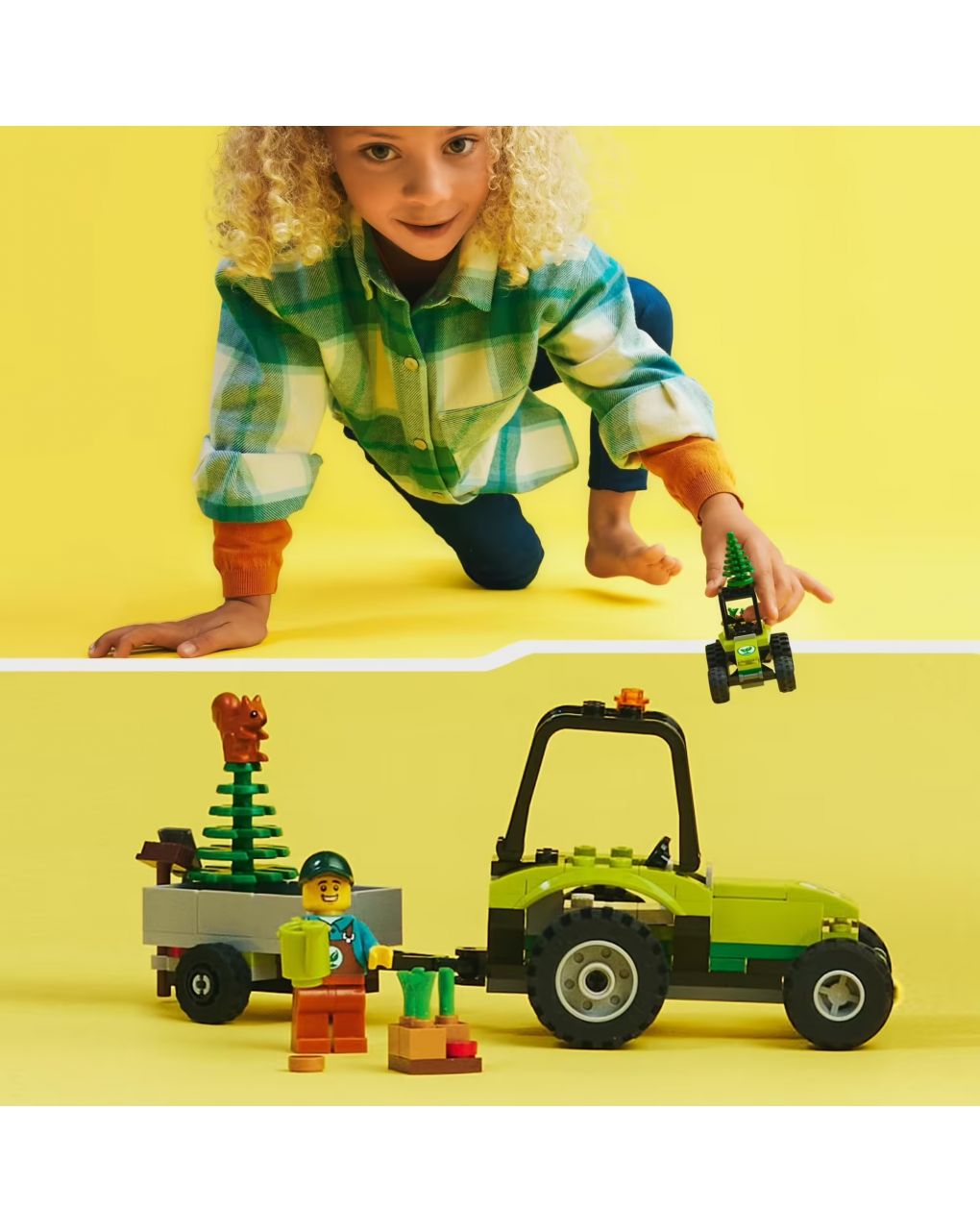 Trattore del parco con rimorchio giocattolo - giochi per bambini con minifigure e animali - lego city - LEGO