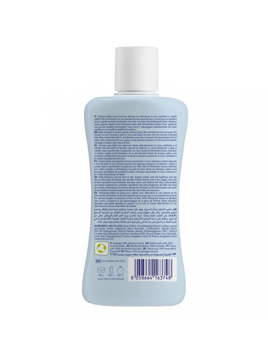 Baby shampoo natural sensation 200ml - chicco - Chicco