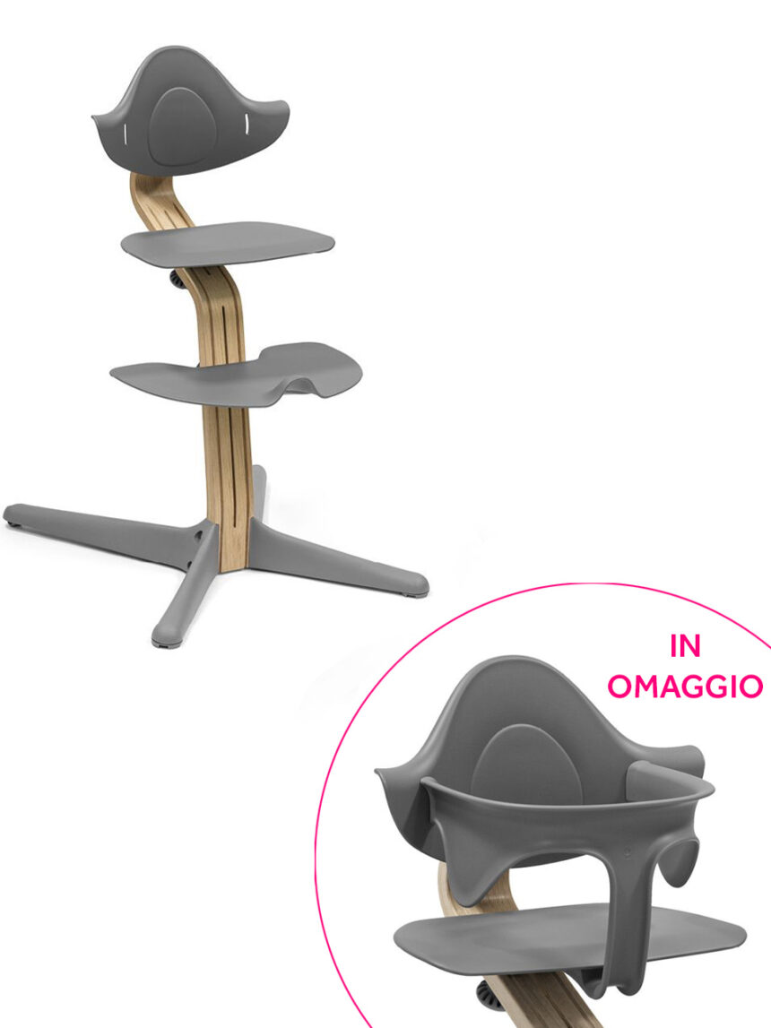 Stokke® sedia nomi oak grey + baby set grey in omaggio - Stokke