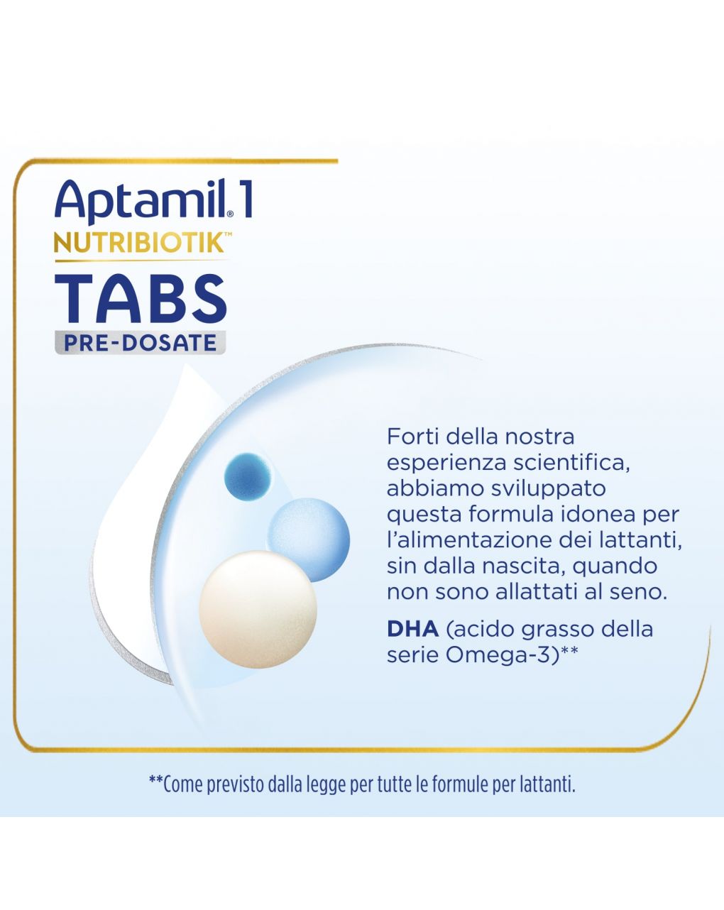 Nutribiotik tabs 1 pre-dosate - latte per lattanti in tabs 0-6 mesi - 21  bustine (105 tabs) - aptamil - Prénatal