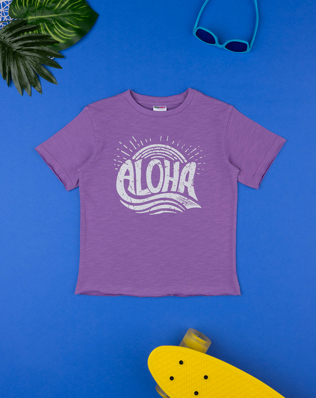 T-shirt mezza manica bambino lilla "alhoa"