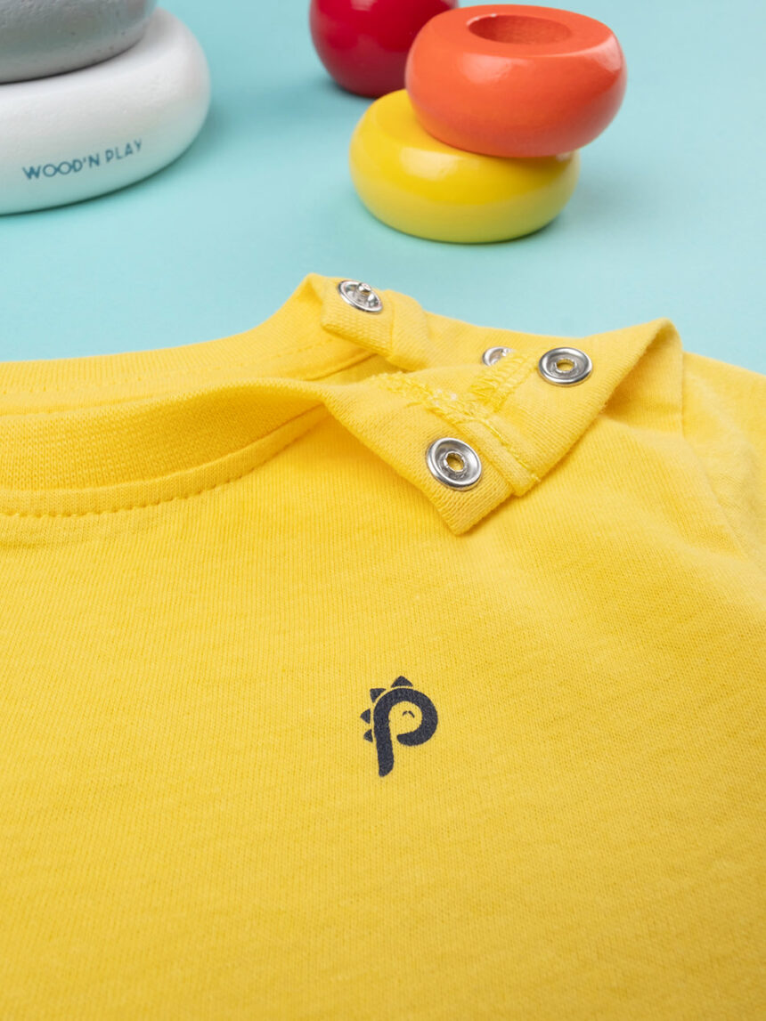 T-shirt maniche corte bimbo gialla logo - Prénatal